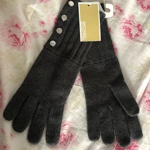 Gray Michael Kors Long Gloves